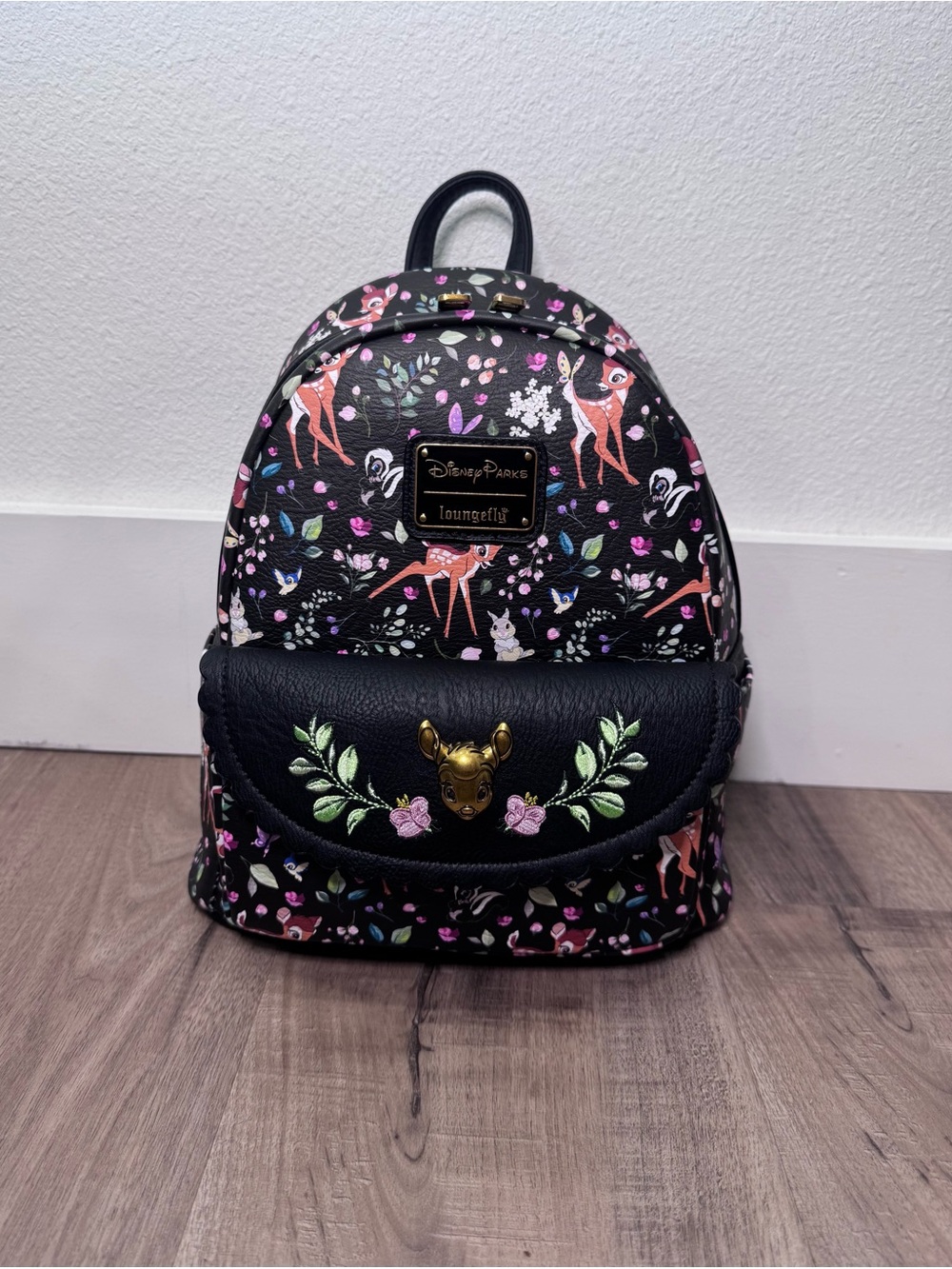 NWT Disney Parks Loungefly Bambi Forest Friends Floral Mini Backpack
